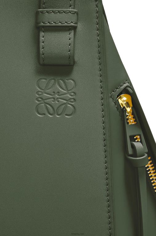 Loewe компактна чанта за хамак от сатенирана телешка кожа F84B8461 Жени реколта каки