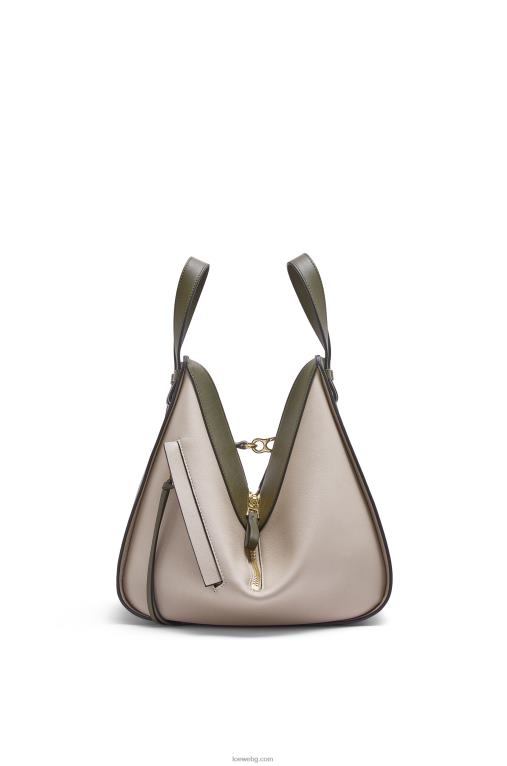 Loewe малка чанта за хамак от класическа телешка кожа F84B8525 Жени есенно зелено/светло овесено