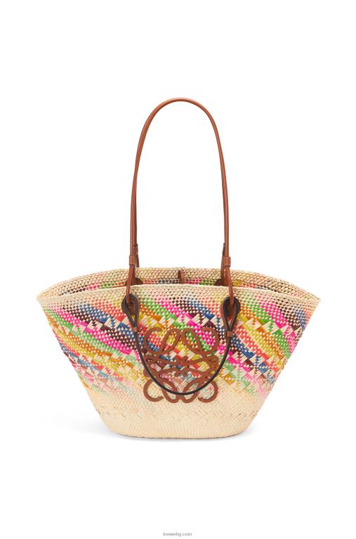 Loewe чанта кошница Anagram от палма Raca и телешка кожа F84B8106 Жени многоцветен/тен
