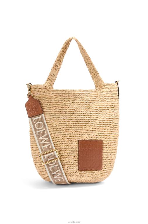 Loewe мини чанта от рафия и телешка кожа F84B810 Жени естествен/тен