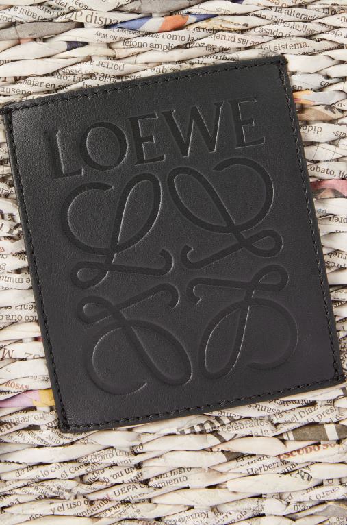 Loewe малка квадратна кошница за вестници от хартия и телешка кожа F84B8100 Жени черен/многоцветен