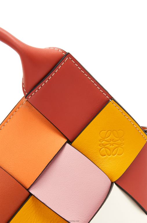 Loewe малка излишна кожена плетена чанта-кошница от телешка кожа F84B8102 Жени оранжево