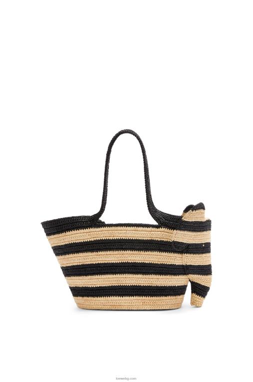 Loewe малка кошница със слонче в рафия F84B8107 Жени естествен/черен