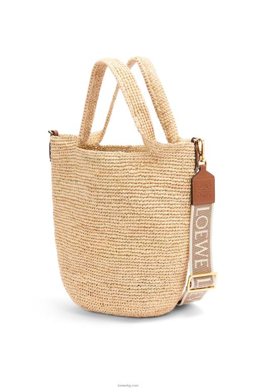 Loewe мини чанта от рафия и телешка кожа F84B810 Жени естествен/тен