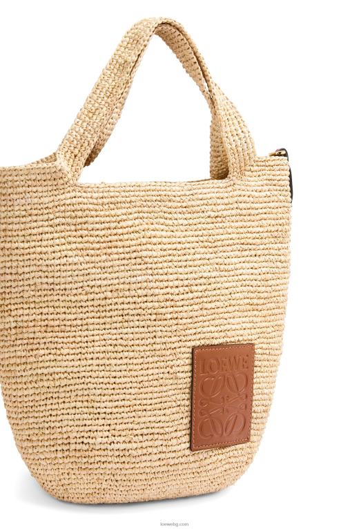 Loewe мини чанта от рафия и телешка кожа F84B810 Жени естествен/тен