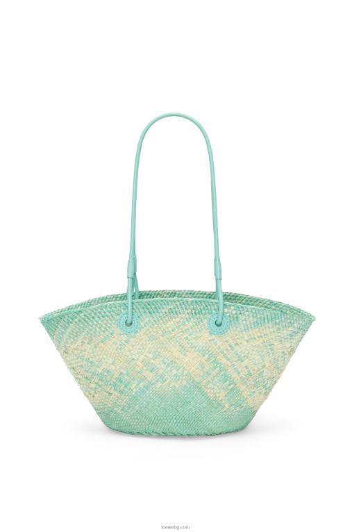 Loewe малка чанта кошница с анаграми от палма Ирака и телешка кожа F84B8110 Жени пресен джоджен