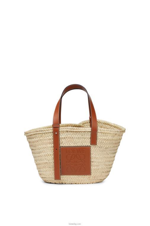 Loewe чанта кошница от палмови листа и телешка кожа F84B821 Жени естествен/тен