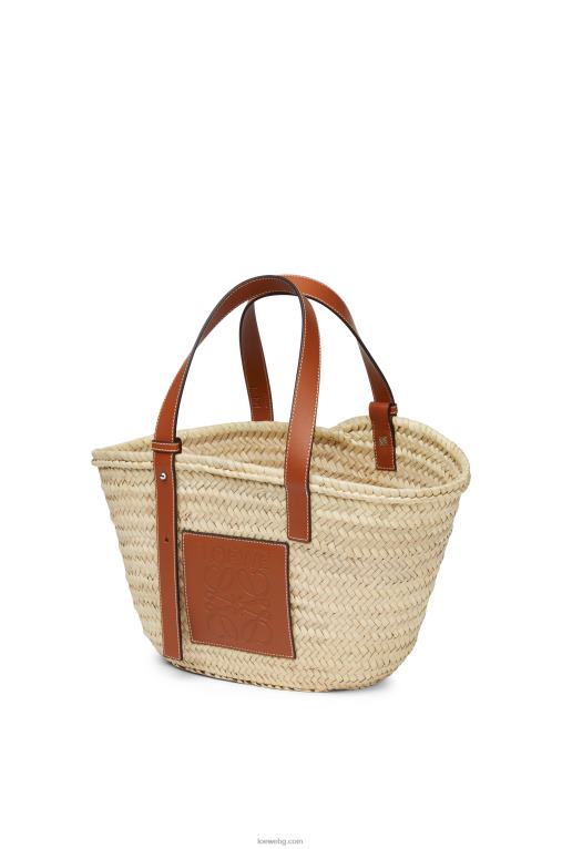 Loewe чанта кошница от палмови листа и телешка кожа F84B821 Жени естествен/тен