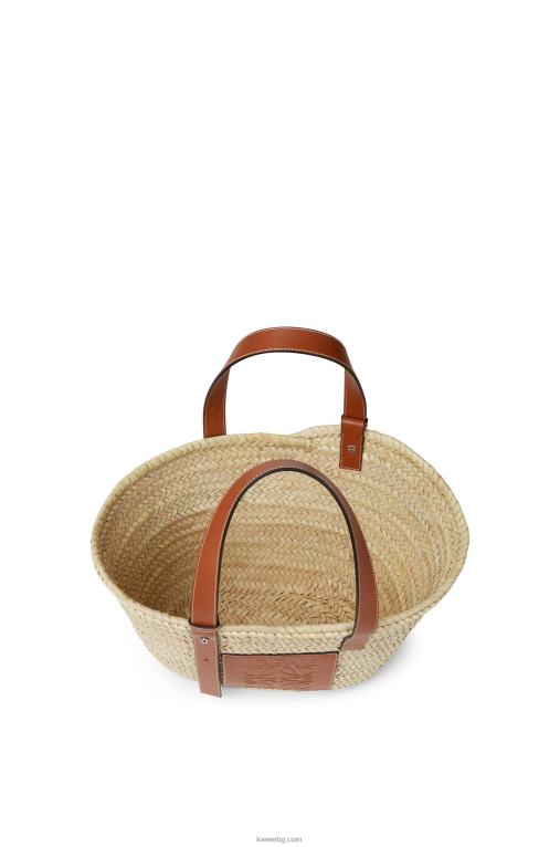 Loewe чанта кошница от палмови листа и телешка кожа F84B821 Жени естествен/тен