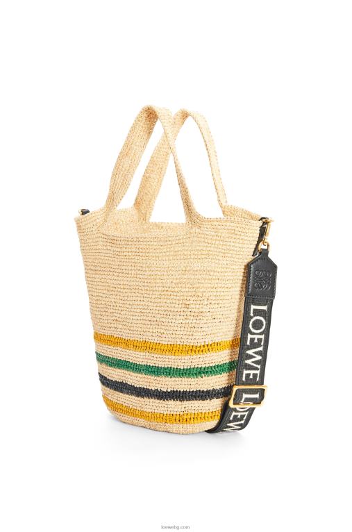 Loewe мини чанта от рафия и телешка кожа F84B826 Жени естествен/многоцветен