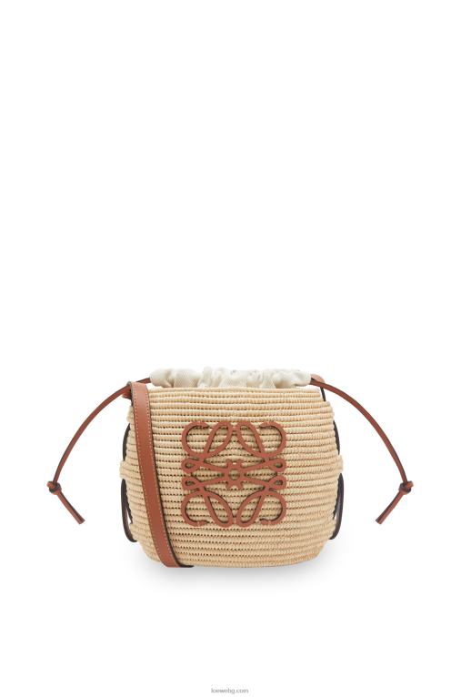 Loewe чанта кошер от рафия и телешка кожа F84B835 Жени естествен/тен