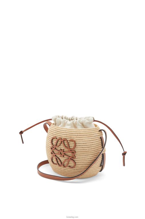 Loewe чанта кошер от рафия и телешка кожа F84B835 Жени естествен/тен