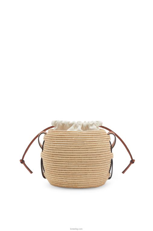 Loewe чанта кошер от рафия и телешка кожа F84B835 Жени естествен/тен