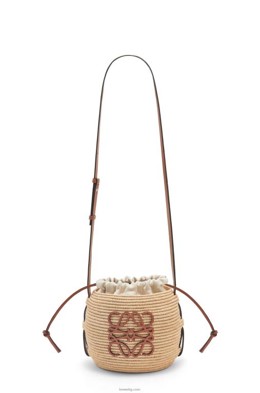 Loewe чанта кошер от рафия и телешка кожа F84B835 Жени естествен/тен