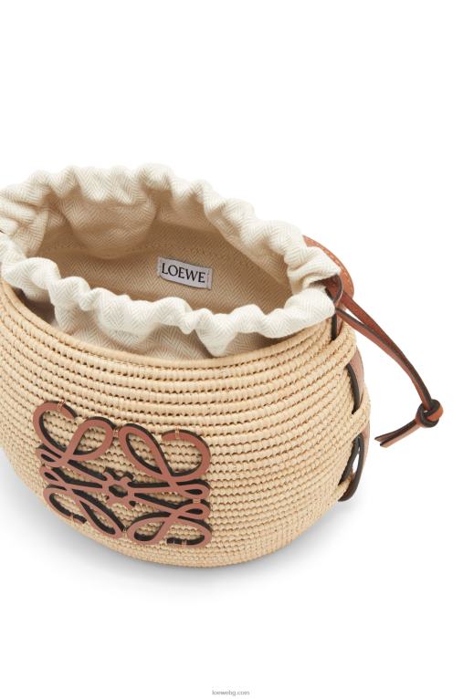 Loewe чанта кошер от рафия и телешка кожа F84B835 Жени естествен/тен