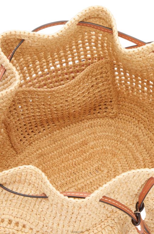 Loewe чанта с балонени волани от рафия и телешка кожа F84B839 Жени естествен/тен