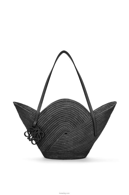 Loewe чанта с венчелистчета от рафия и телешка кожа F84B841 Жени черен