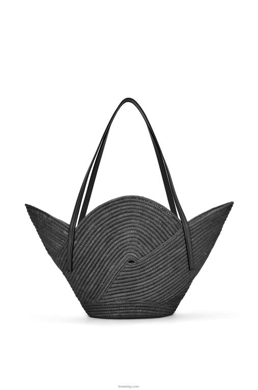 Loewe чанта с венчелистчета от рафия и телешка кожа F84B841 Жени черен