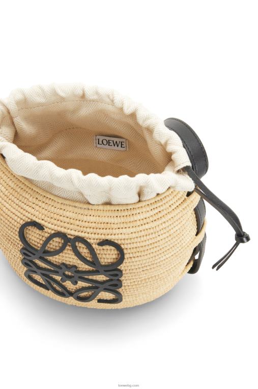 Loewe чанта за кошер от рафия и гума F84B844 Жени естествен/черен
