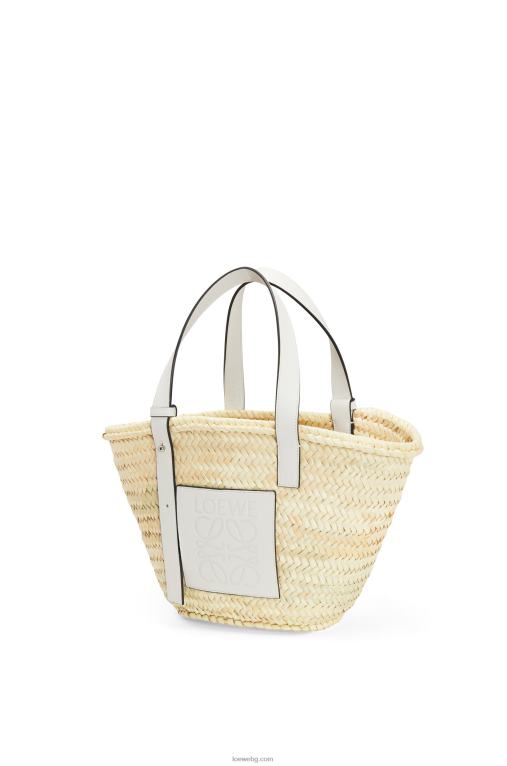 Loewe чанта кошница от палмови листа и телешка кожа F84B849 Жени естествен/бял