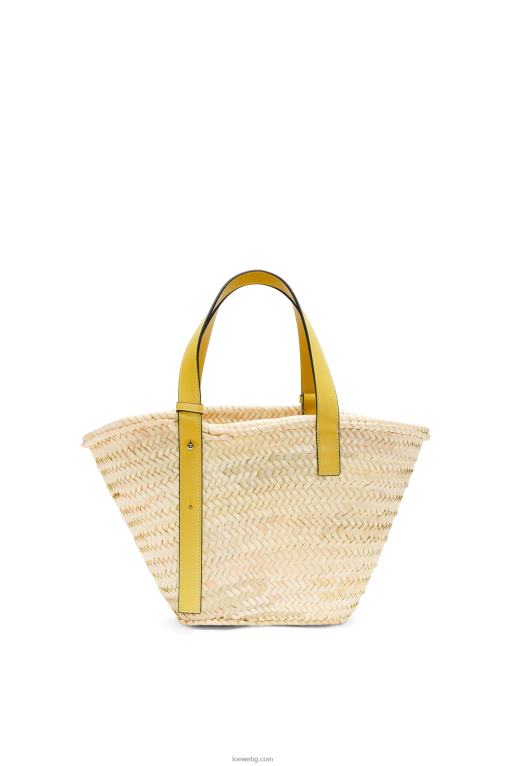 Loewe чанта кошница от палмови листа и телешка кожа F84B851 Жени тъмно жълто