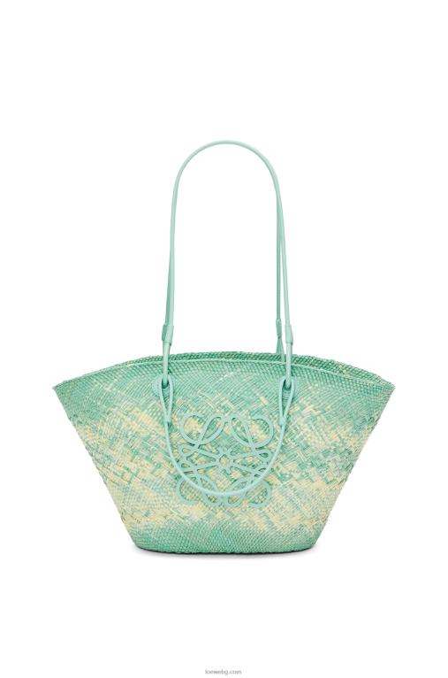 Loewe анаграмна чанта кошница от палма Ирака и телешка кожа F84B855 Жени пресен джоджен