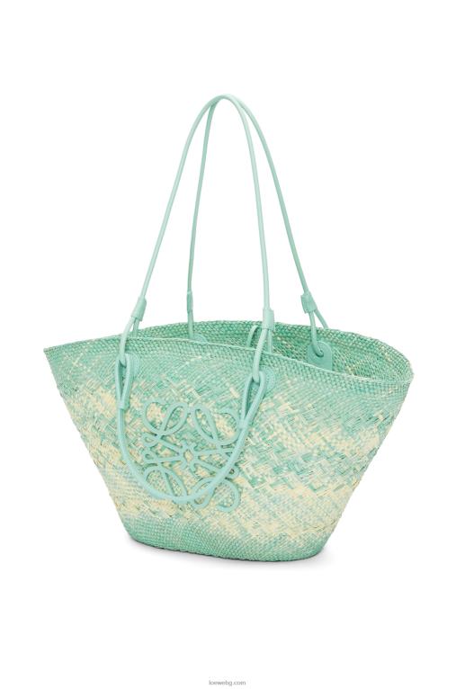 Loewe анаграмна чанта кошница от палма Ирака и телешка кожа F84B855 Жени пресен джоджен