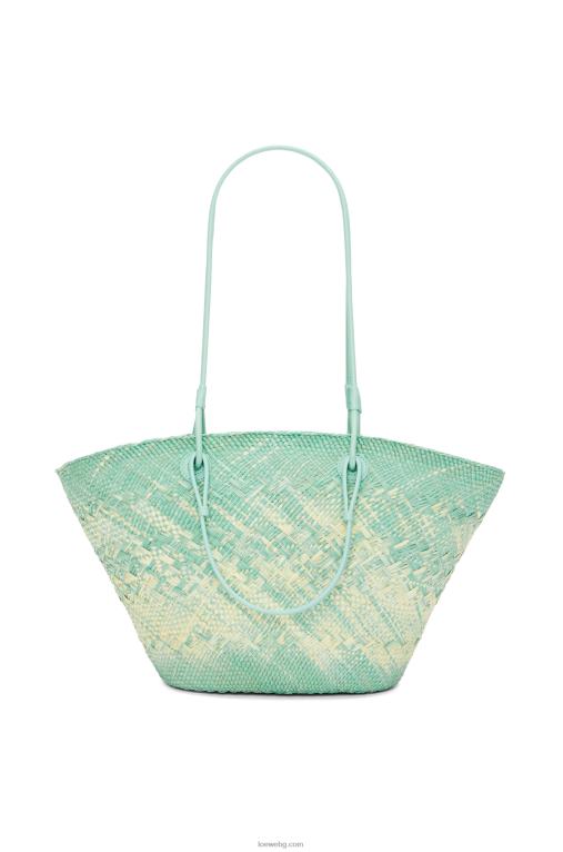 Loewe анаграмна чанта кошница от палма Ирака и телешка кожа F84B855 Жени пресен джоджен