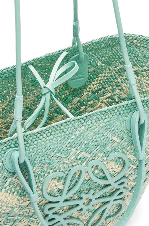 Loewe анаграмна чанта кошница от палма Ирака и телешка кожа F84B855 Жени пресен джоджен