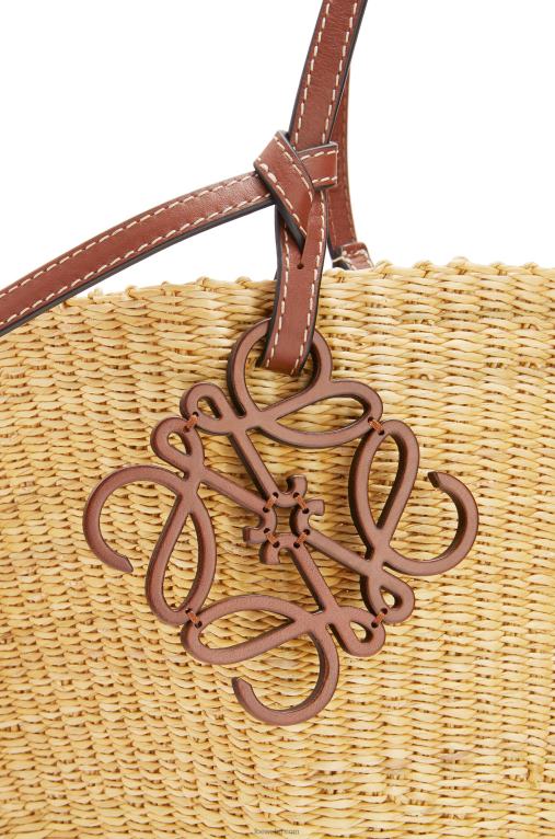 Loewe чанта тип кошница от слонска трева и телешка кожа F84B863 Жени натурален/пекан