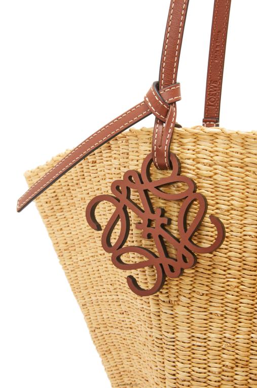 Loewe чанта тип кошница от слонска трева и телешка кожа F84B863 Жени натурален/пекан