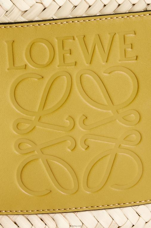 Loewe чанта кошница от палмови листа с плетена дръжка от телешка кожа F84B86 Жени охра/тен