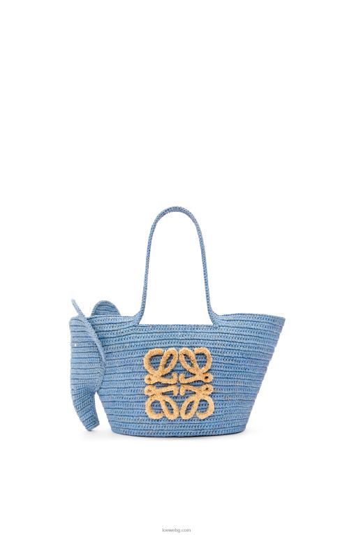 Loewe малка чанта с кошница тип слон от рафия F84B877 Жени дънково синьо