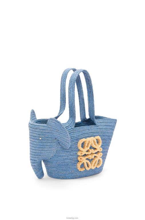 Loewe малка чанта с кошница тип слон от рафия F84B877 Жени дънково синьо