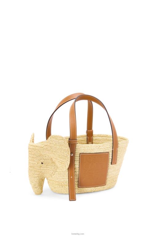 Loewe малка чанта тип кошница от рафия и телешка кожа F84B879 Жени естествен/тен