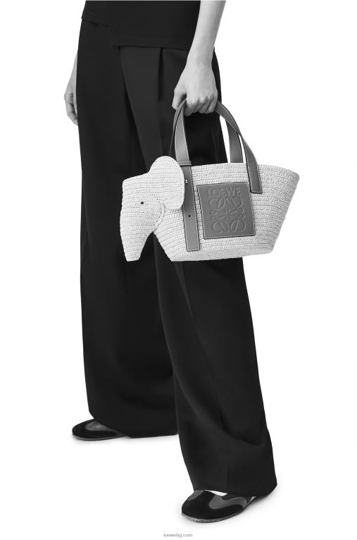 Loewe малка чанта тип кошница от рафия и телешка кожа F84B879 Жени естествен/тен