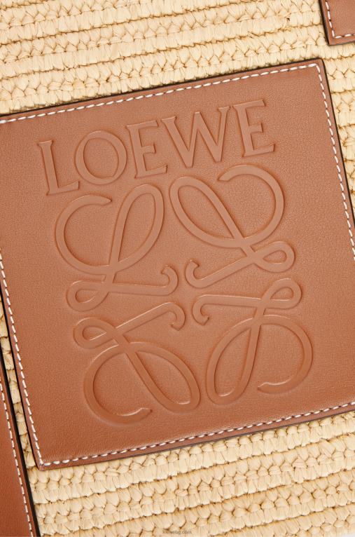 Loewe чанта тип кошница от рафия и телешка кожа F84B880 Жени естествен/тен