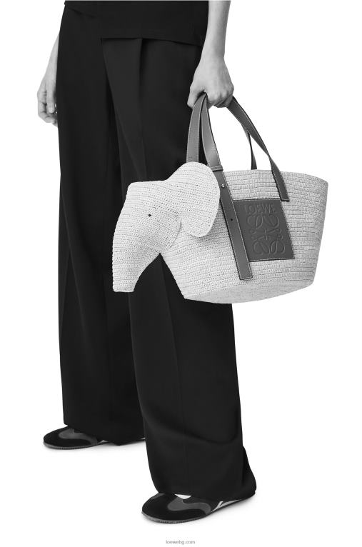 Loewe чанта тип кошница от рафия и телешка кожа F84B880 Жени естествен/тен
