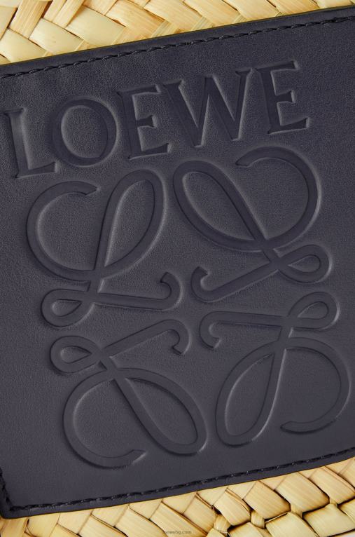 Loewe малка чанта кошница от палмови листа и телешка кожа F84B881 Жени естествен/океан