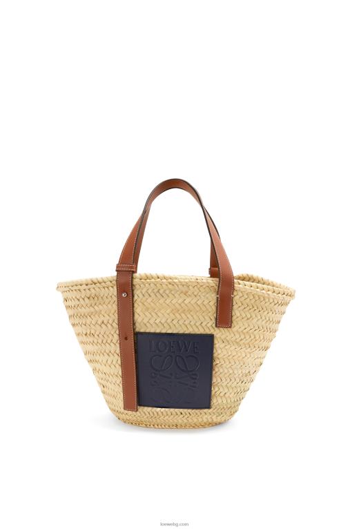 Loewe чанта кошница от палмови листа и телешка кожа F84B882 Жени естествен/океан