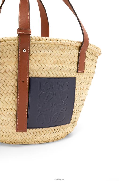 Loewe чанта кошница от палмови листа и телешка кожа F84B882 Жени естествен/океан