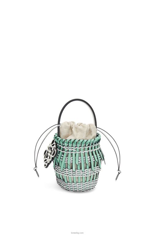 Loewe малка чанта от телешка кожа с ресни F84B887 Жени свежа мента/меко бяло