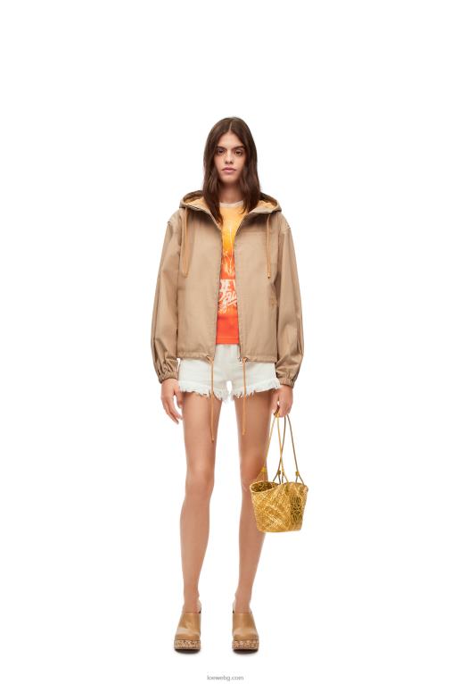 Loewe малка чанта кошница с анаграми от палма Ирака и телешка кожа F84B88 Жени охра