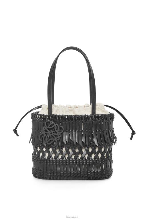 Loewe квадратна кошница с ресни от телешка кожа F84B891 Жени черен