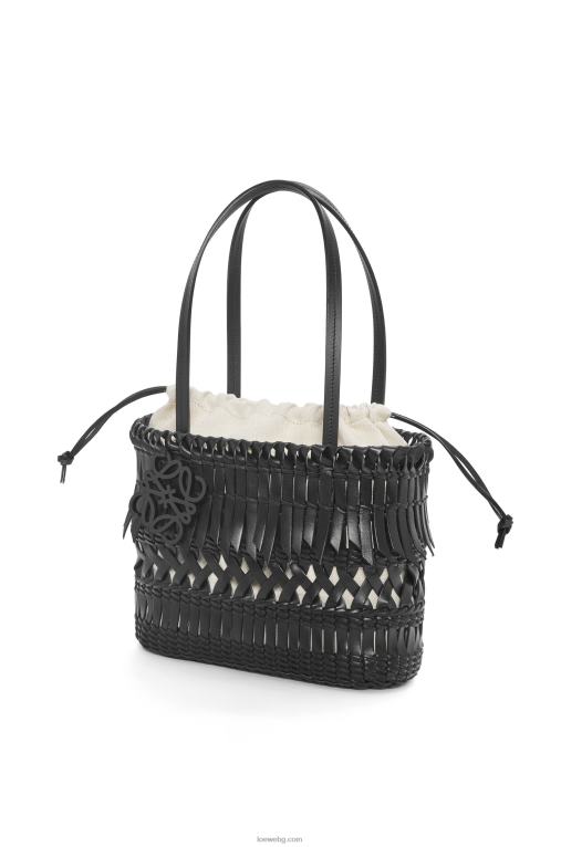 Loewe квадратна кошница с ресни от телешка кожа F84B891 Жени черен