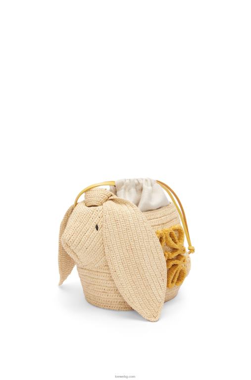 Loewe кофа за зайче от рафия и телешка кожа F84B898 Жени естествено