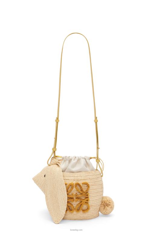Loewe кофа за зайче от рафия и телешка кожа F84B898 Жени естествено
