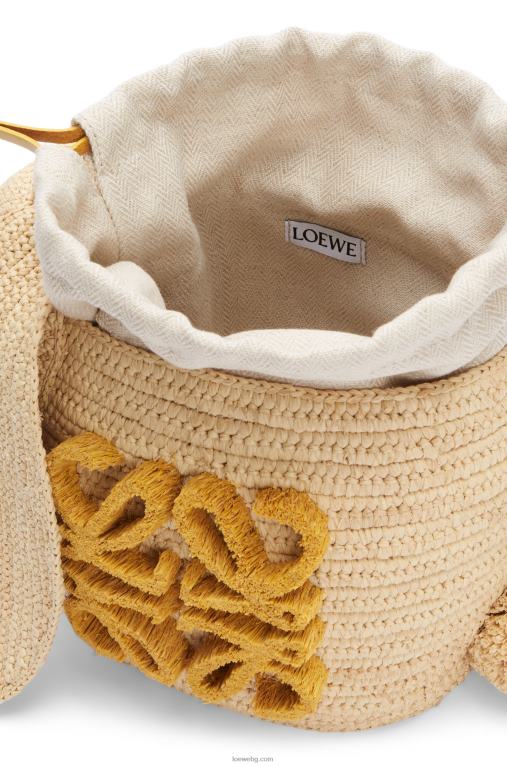Loewe кофа за зайче от рафия и телешка кожа F84B898 Жени естествено