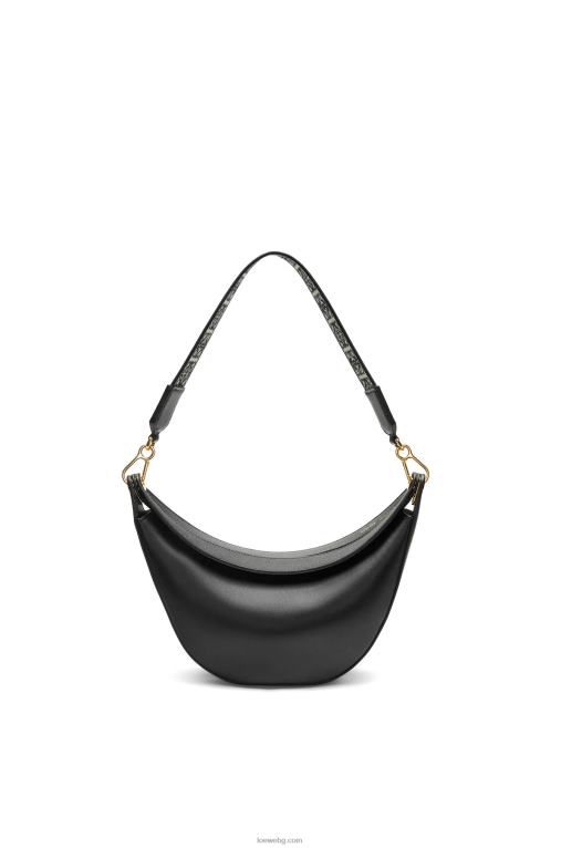 Loewe малка чанта луна от сатенирана телешка кожа и жакард F84B8484 Жени черен