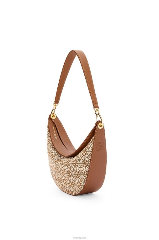 Loewe малка чанта луна от анаграм жакард и класическа телешка кожа F84B8492 Жени тен/пекан